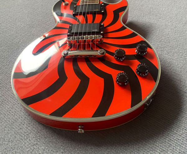 

Swirl Red/Black Single-Cut Guitar - Dual Coil Pickups & Metallic Bridge | Stage-Ready