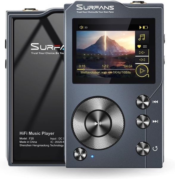 F20 HiFi MP3 Player with Bluetooth5.2, Lossless DSD High Resolution Digital Audio Music Player, High-Res Portable Audio Player with 128GB Memory Card, Support up to 256GB