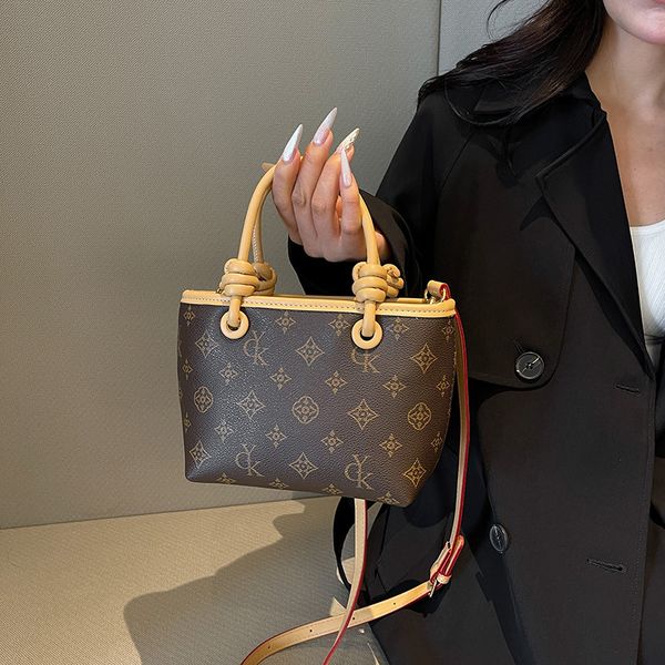 

Designer Bag Luxury Bag Shoulder Boho Chic Handbag Compact Textured Bucket Artistic Crossbody Shoulder Bag Purse With Free Shipping, Coffee