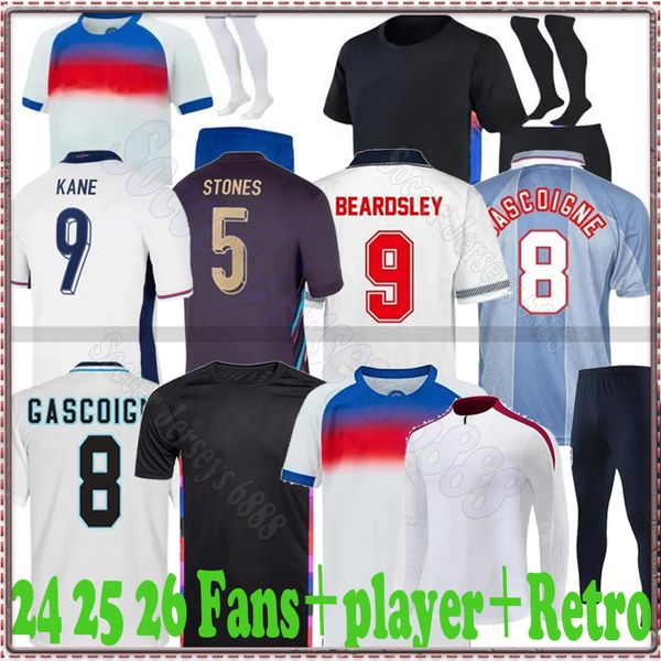 england football shirt BELLINGHAM Soccer Jersey Fans player Retro RASHFORD KANE SAKA RICE FODEN 2025 20206 National Team Home White Away Men Kid Women Men Kids Kit