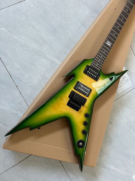 

Neon Rage V Guitar - Green/Yellow Fury, Locking Tremolo & 24-Fret Shred Dominance