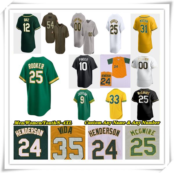 

Baseball Jersey Brent Rooker Tyler Soderstrom Jacob Wilson Lawrence Butler JJ Bleday Shea Langeliers Miguel Andujar Luis Severino Urias JP Sears Jeffrey Springs 4X, Man fans version white style