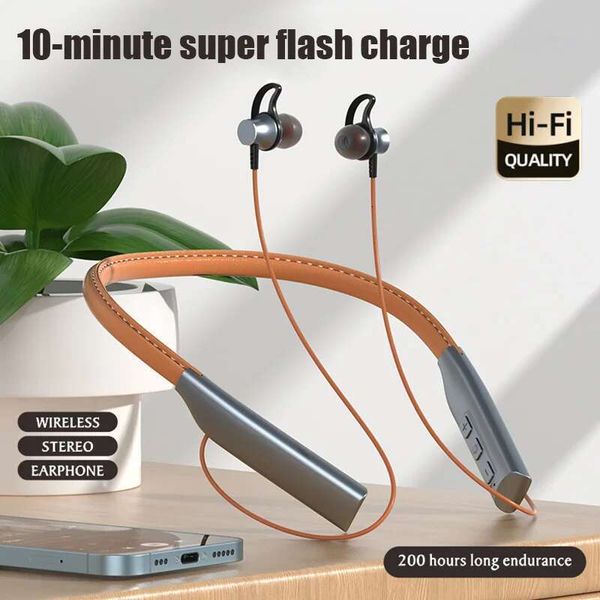 Fone Bluetooth Earphones Headphones Magnetic Sport Neckband Neck-hanging TWS Earbuds Wireless Blutooth Headset with Mic