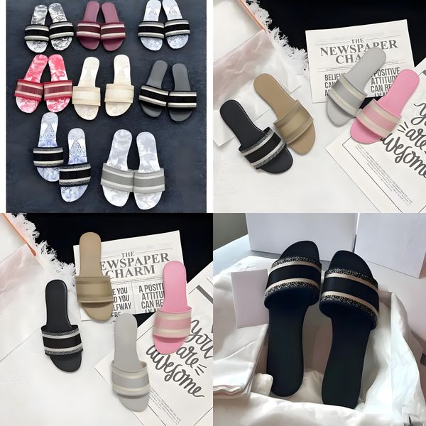 

Not Kids Slipper Sliders Designer For Girl Slide Sandals Summer Embroidery Slippers Female Beach Black White Animal Prints Flat Flip Flops Luxurys Slides With Box
