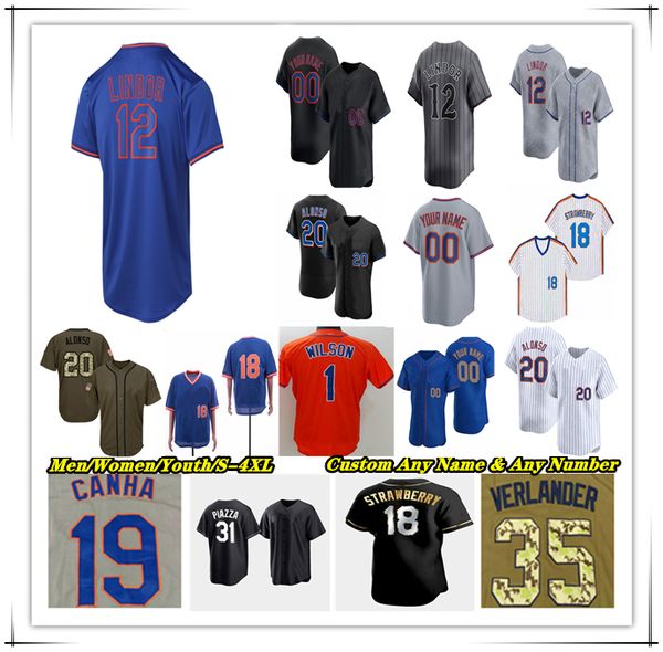 

Baseball Jersey Pete Alonso Lindor Juan Soto Brandon Nimmo Mark Vientos Tyrone Taylor Luisangel Acuna Starling Marte Jeff McNeil Brett Baty David Peterson Holmes 4X, Men fans version black style