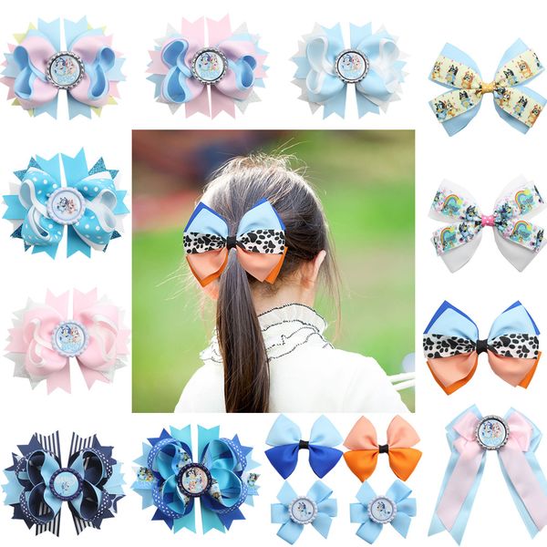 Cute Bluey Print Butterfly Headbands with Ribbon Accents - Perfect Gift for Little Girls