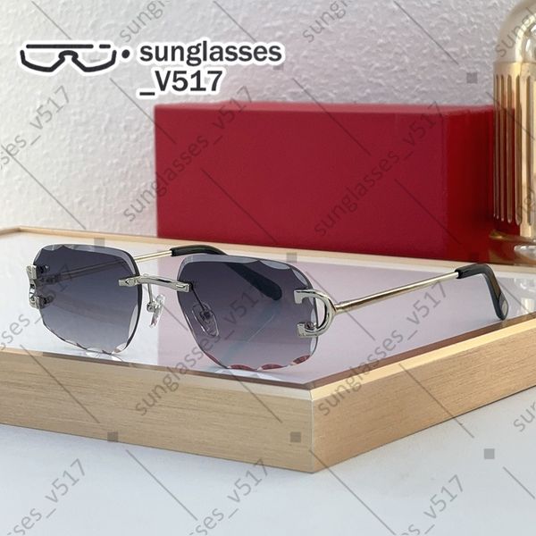 

Rectangular sunglasses sunglasses for women rimless sunglasses men metal glasses Europe America Classic style Lens Cutting Design Casual business affairs shades