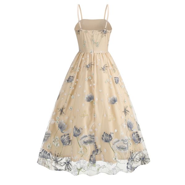 

046-A girl' dress with apricot-colored floral embellishments, Lavender