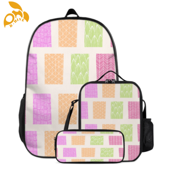 Free shipping: top designer custom round beige, white and black semi-long lightweight, simple and portable casual schoolbags, insulated meal bags, pen cases