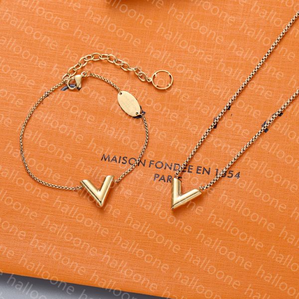 Never Fade Gold Plated Fashion Brand Designer Stainless Steel Letter Choker Pendant Necklace Jewelry Accessories Gift Without Box22 Aba