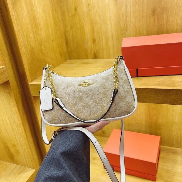 

Free Shipping 2025 New Designer Bag Fashion Printed Chain Bag Underarm Bag Single shoulder crossbody bag High quality 04, #10