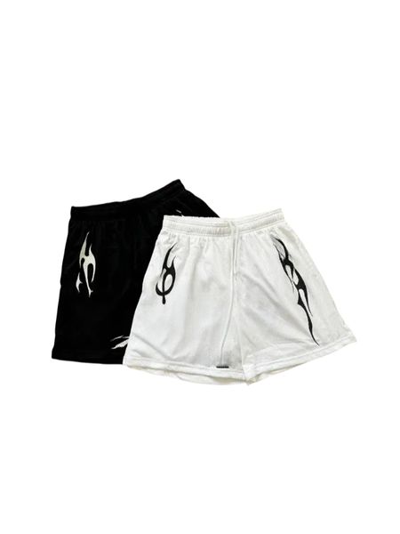 

Flame Graphic Printed Mens Lightweight Surfing Short for Summer Vibes, Black