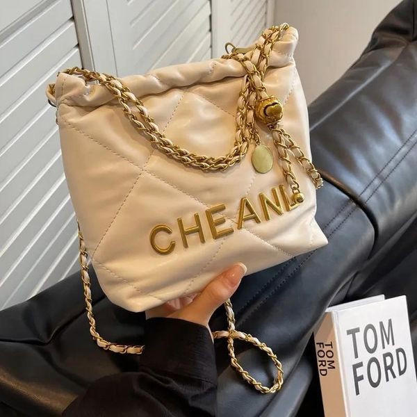 

2025 new designer bag Free shipping fashionable diamond grid chain large capacity bucket bag hand-held single shoulder tote bag 03, #11