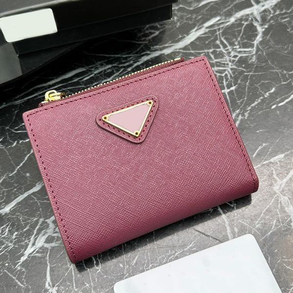 

Wallet Designer Card Holders Photo Holder High Quality Leather Interior Slot Pocket Zipper Poucht Short Wallet Box Cardholder Coin Pouch Designer Wallets For Women, Pink