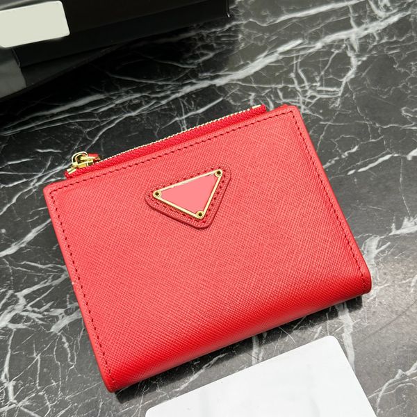 

Wallets Designers Woman Coin Purse Cardholder High Quality Leather Interior Slot Pocket Zipper Poucht Short Wallet Photo Luxury Holder Card Holder Wallet Women, Red