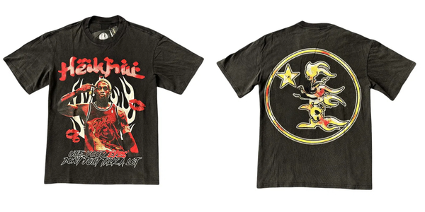 

The Worm Rodman Dazzle Logo Print Washed Tee, Black
