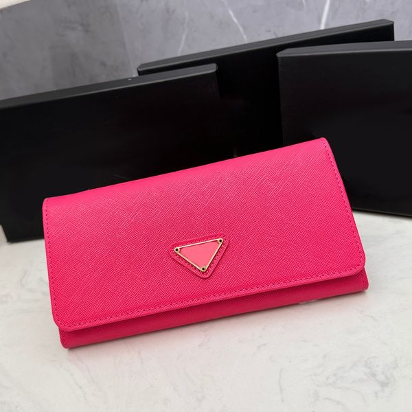 

Luxury Wallet Card Holder Designer Coin Purse High Quality Leather Interior Zipper Pocket Coin Pocket With Box Long Wallet Cardholder Wallets Designers Woman, Red