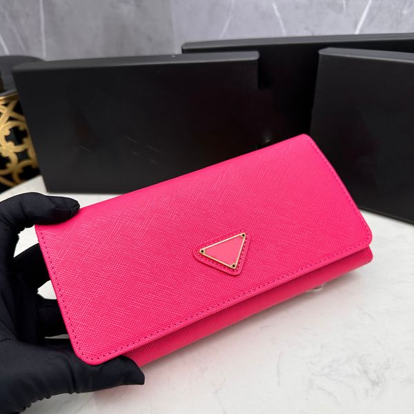 

Wallet Designer Woman Card Holders Coin Pouch High Quality Leather Interior Zipper Pocket Coin Pocket With Box Long Wallet Cardholder Card Wallets Designer Women, Pink