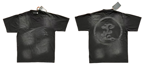 

Cotton grey label logo Washed Version Tee, Black
