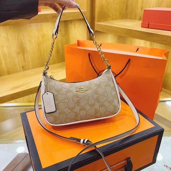 

Free Shipping 2025 New Designer Bag Fashion Printed Chain Bag Underarm Bag Single shoulder crossbody bag High quality 0019, #12