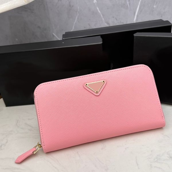 

Designer Wallets For Women Designer Card Holder Coin Purse High Quality Leather Interior Compartment Zipper Pocket Coin Pocket Long Cardholder Wallet Women, Pink
