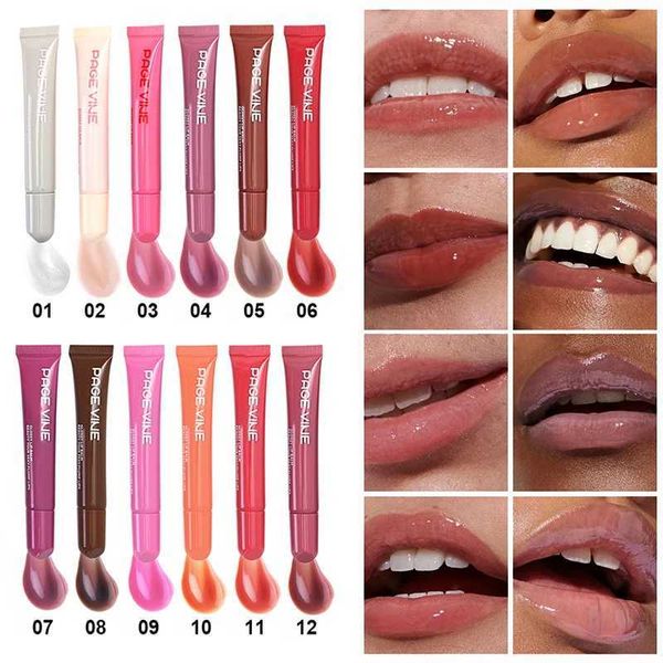 2 in 1 Soft Tube Repairs Lip Gloss Lip Oil Nude Plumping Lip Gloss Moisturizing Transparent Lipgloss Beauty Cosmetics Makeup z250522X2KL