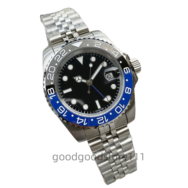 

Mens Watches Automatic Mechanical 40mm Watch 904L Stainless Steel Blue Black Ceramic Sapphire glass Super luminous Wholesale Super clone watch, Color 2