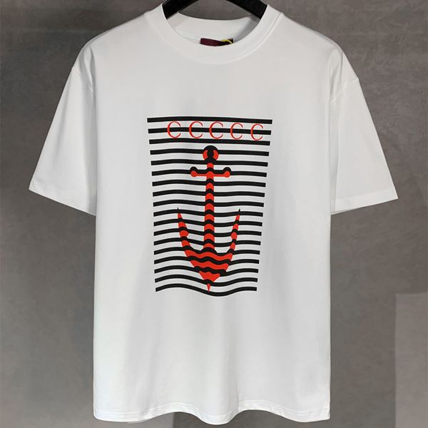 

Men's T-Shirts Designer G Ship Letter Short Sleeve T-shirt 3D Stacked Printing Technology fit Unisex, White