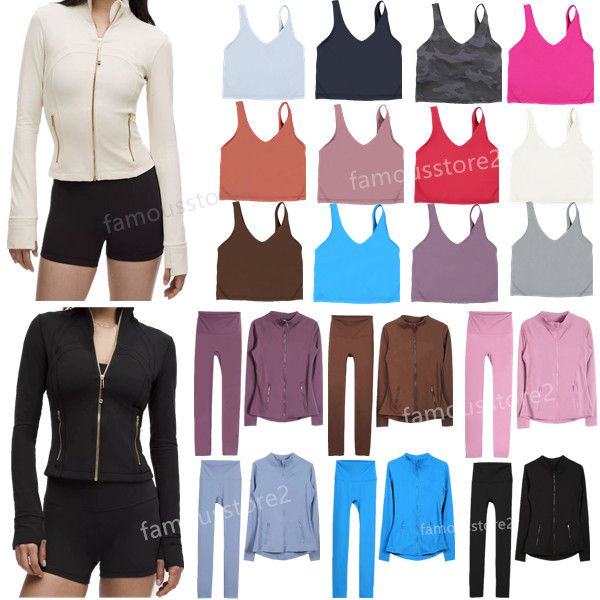 womens yoga jacket set sports jacket zippered cardigan long sleeved slim fit running fitness definition gym sports jacket and leggings jacket Suit womens bra