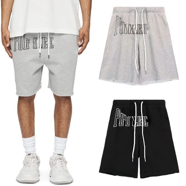 

Classic Monogrammed Raw Edge Cotton Shorts 2 colors, Black