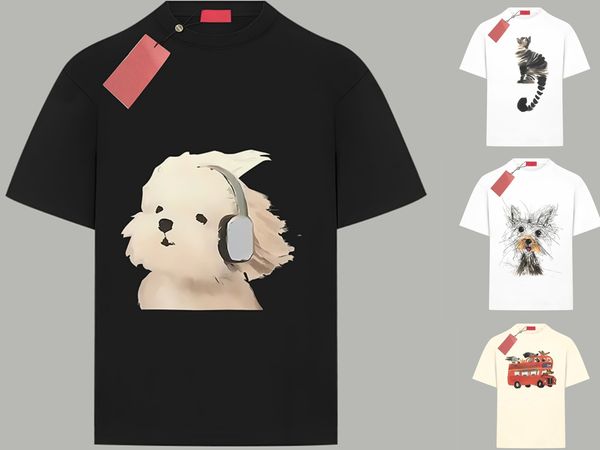 

Men's T-Shirts Designer Animal series letter printed double yarn pure cotton short sleeved shirt, Orange