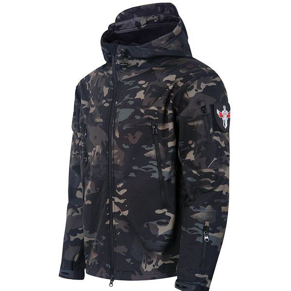 

Men's Autumn Winter SoftShell Fleece Waterproof Jackets Male Hood Coats Fishing Hiking Camping Climbing Skiing Pants Trousers, Like the picture01