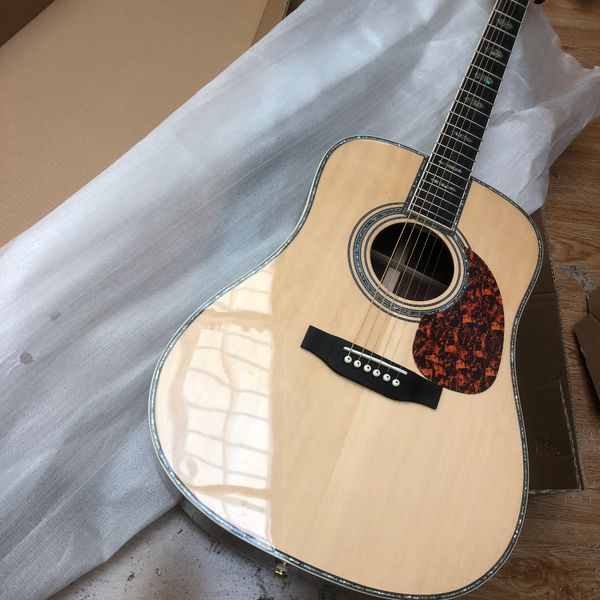 

Natural Wood Folk Guitar - Spruce Top, Tortoise Guard & Bright Resonant Tones