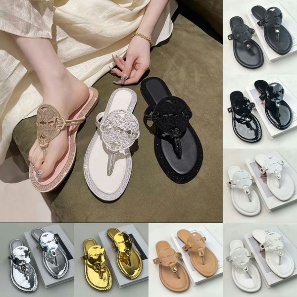 

Designer Sandals Mens Slippers Summer Slides Flip Flops Luxury Flat Thick Bottom Embroidered Printed Metal Velcro sliders Women Dress Shoes, #-23