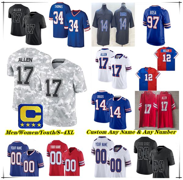

Josh Allen Jerseys Football Joey Bosa James Cook Khalil Shakir Keon Coleman Dalton Kincaid AJ Epenesa Maxwell Hairston Dorian Williams Terrel Bernard Damar Hamlin, Men blue style