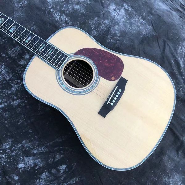 

41" Natural Wood Folk Guitar - Spruce Top, Tortoise Guard & Bright Acoustic Clarity