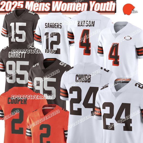 Clevelandcity Brownsjersey 12 Shedeur Sanders Myles Garrett Quinshon Judkins Deshaun Watson Owusu-Koramoah Denzel Ward Jerry Jeudy Football Jerseys