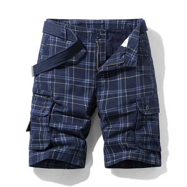 Mens Shorts 2023 Fashion Plaid Beach Shorts Mens Casual Camo Camouflage Shorts Military Short Pants Male Bermuda Cargo Overalls Z250524