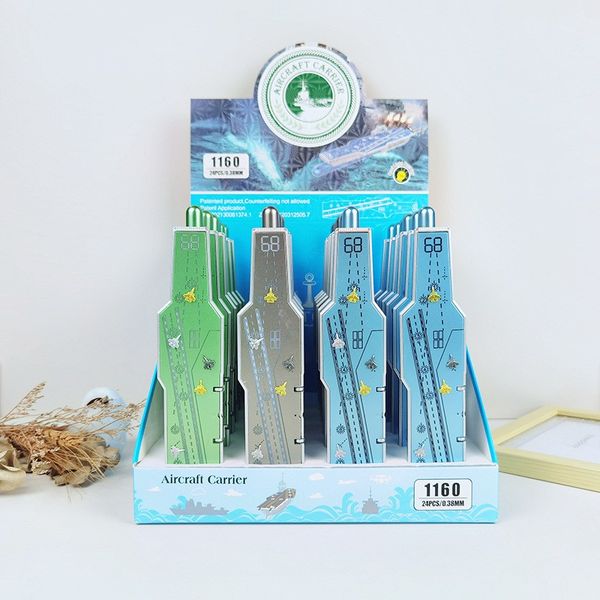 Creative aircraft carrier neutral pen, aviation mother shape pen, children's toy with light pen, personalized signature pen