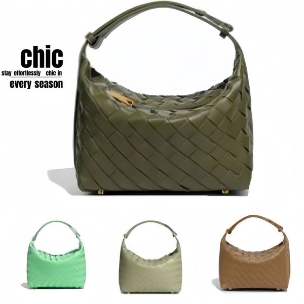 

top quality-Handwoven Bag Women's Stylish Leather Handbag Designer Shoulder Underarm Designer Bag, Yellow