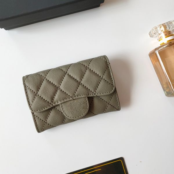 

Wallets Women Designer Card Holder Coin Pouch Designer Handbags For Women High Quality Caviar Cowhide Flap Bag Luxury Purses With Box Card Case Designer Wallet, Green