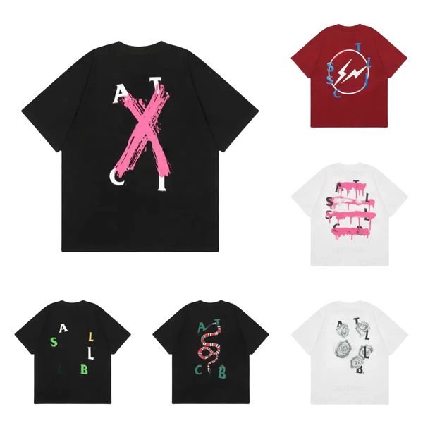 

Classic Letter Print T-Shirt - Unisex Short Sleeve Black Tee, White