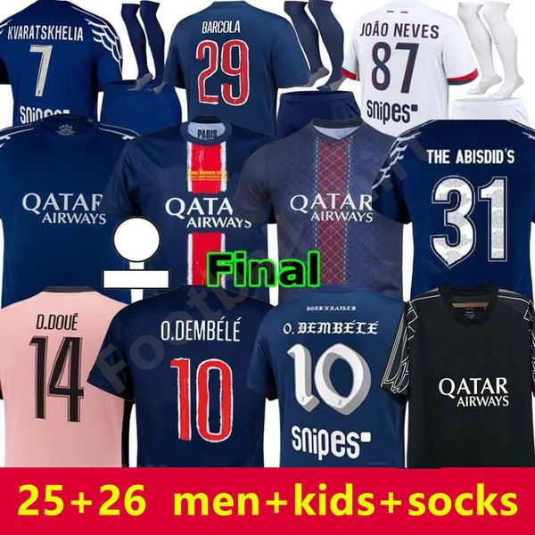 

25 26 Paris Saint Day maillot de foot soccer jerseys KOLO MUANI O.Dembele ASENSIO HAKIMI Ugarte football shirt hommes enfants MEN kids KIT LEE KANG IN away, A26