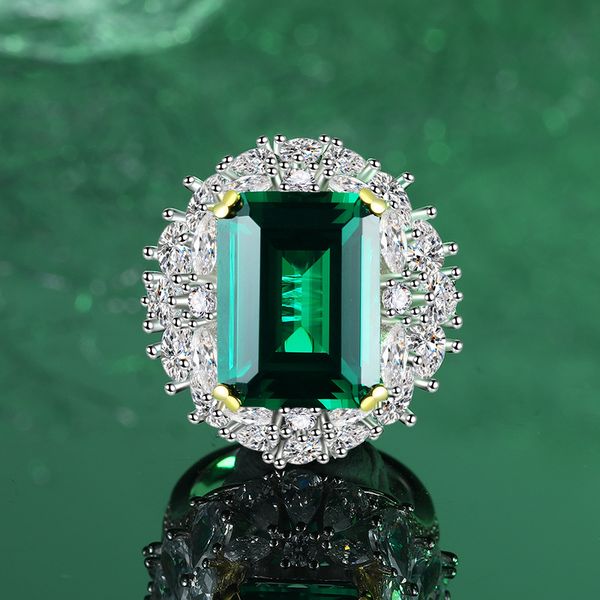 

Luxury S925 Sterling Silver Green Gemstone Ring for Women, Featuring Emerald Design and High-Quality Silver, Ideal for Fashion and Special Occasions