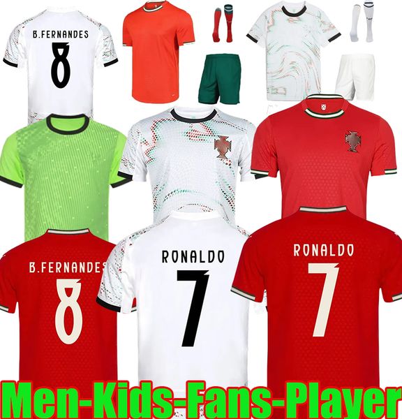 25 26 NEW Portugal Ronaldo soccer jerseys 2025 POrtuGal B.Fernandes shirt RUBEN JOAO JOAO FELIX BERNARDO Pedro Neto Mens kids kit home away 3rd football shirt Uniform