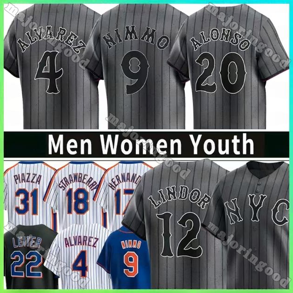 #22 Juan Soto Jersey NY Mets Jersey #12 Francisco Lindor Pete Alonso Francisco Alvarez Kodai Senga Edwin Diaz Brett Baty Baseball Jerseys