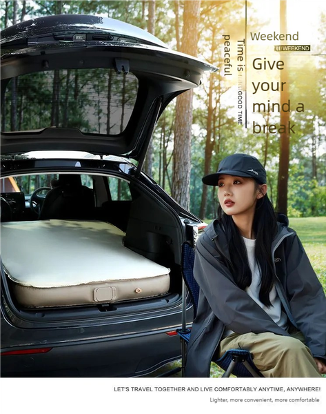 Tesla Model Y Air Mattress - 60-Second Auto Inflation Camping Bed for Road Trips & Car Camping