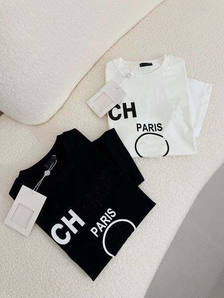 

Women's T-Shirt Designer Classic Totem Letter Printing Craft Plain Cotton Fabric Short Sleeve T-shirt for Men and Women, White