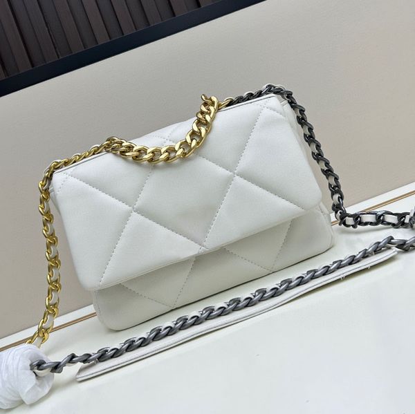 

7A quality Shoulder Bags designer tote bag Handbag luxury Crossbody Bags Chain Shoulder Purse Women Real Leather Classic 19 bag flap the totes clutch Wallet lady, White