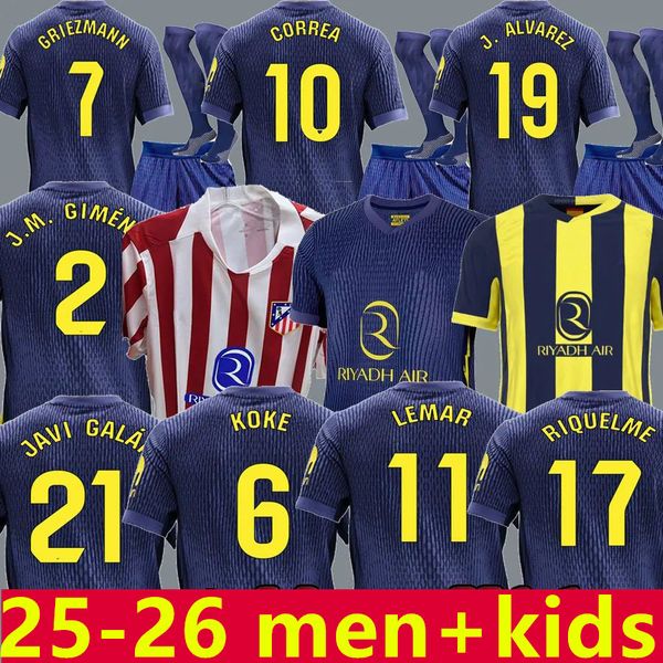 

25 26 Atletico de Madrids soccer jerseys GRIEZMANN 2024 2025 J.ALVAREZ M.LLORENTE KOKE SAUL Correa LEMAR adultfootball shirts men kids kit sets 24 camisetas de, A4